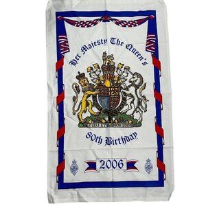 Her Majesty the Queen's 80th Birthday Cotton 30x18" Countryside Art Tea Towel